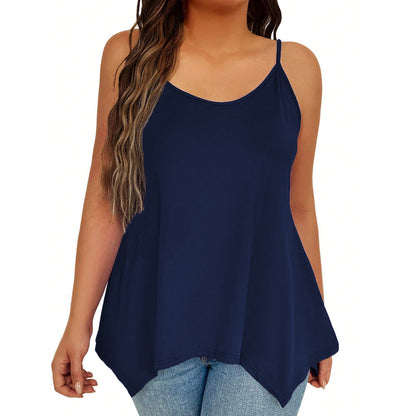 Plus Size Women Loose Casual Camisole Women Solid Color Pullover Sleeveless Top