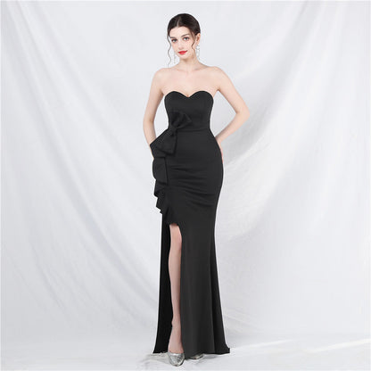 Bridesmaid Welcome Dinner off the Shoulder Tube Top Long Evening Dress