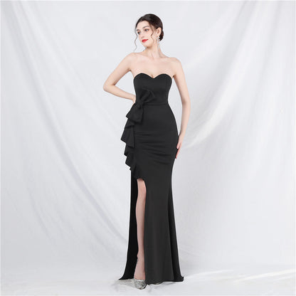 Bridesmaid Welcome Dinner off the Shoulder Tube Top Long Evening Dress